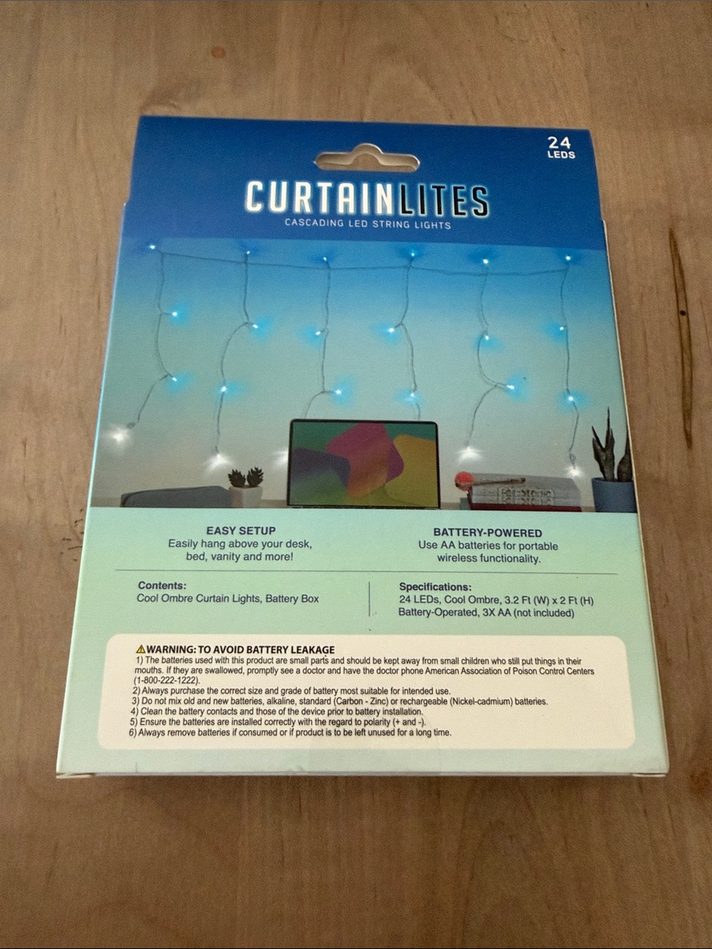 Blue CurtainLites Cascading LED String Lights - Picture 2 of 2